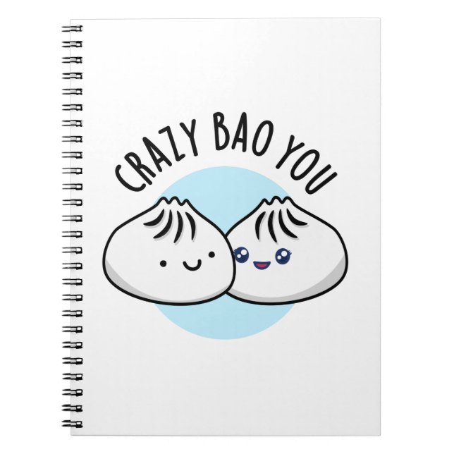 Caderno Espiral Crazy Bao Você Piada Divertida de Dimsum (Frente)
