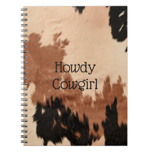 Caderno Espiral Cream Brown Cowhide