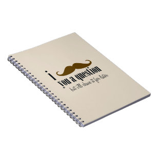 Caderno Espiral Cream Brown Mustache Você Um Humor Divertido