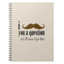 Caderno Espiral Cream Brown Mustache Você Um Humor Divertido