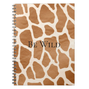 Caderno Espiral Cream Brown Safari Giraffe Animal Print