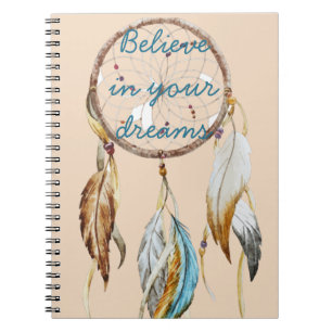 Caderno Espiral Cream Brown Turquoise Drecher Watercolor