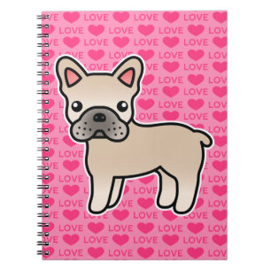 Caderno Espiral Cream Cartoon French Buldogue