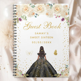 Caderno Espiral Cream Floral Dark Skin Princess Sweet