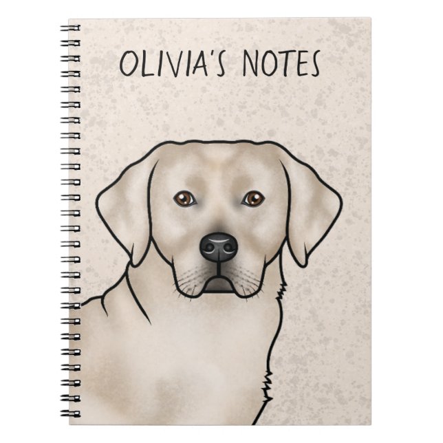 Caderno Espiral Cream Labrador Retriever Lab Cabeça E Nome (Frente)