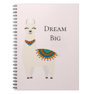 Caderno Espiral Cream Llama