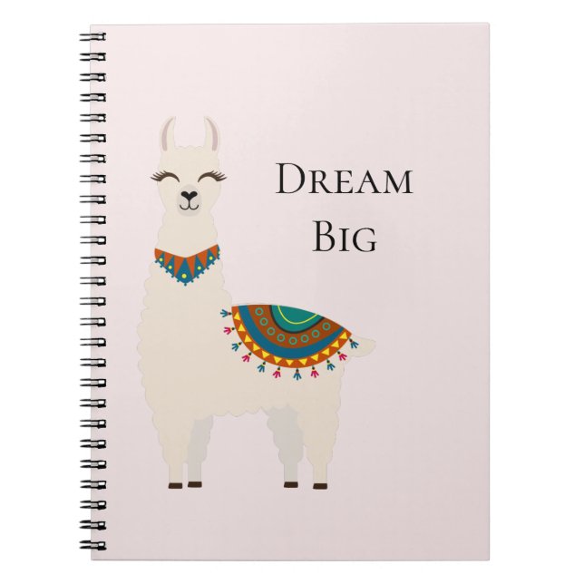 Caderno Espiral Cream Llama (Frente)