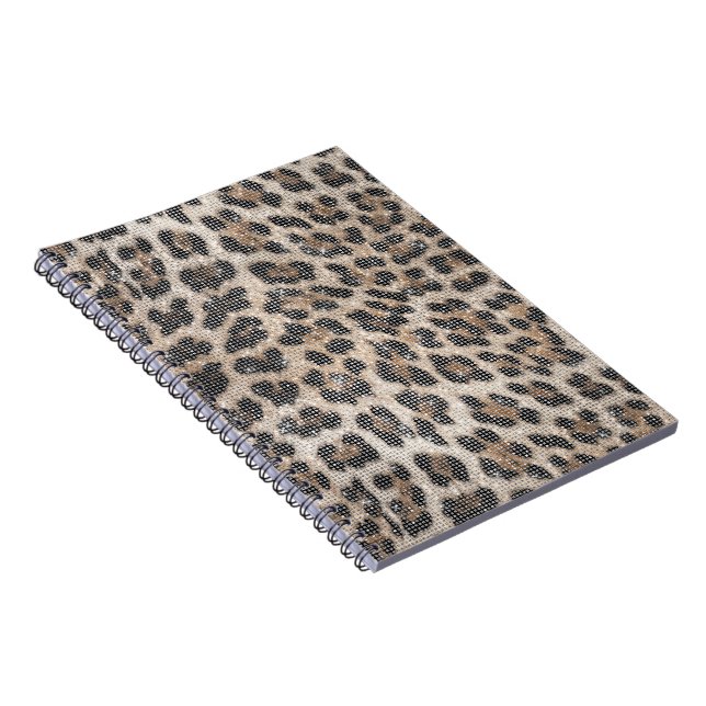 Caderno Espiral Creamy Brown Black Leopard Sparkle (Lado Direito)