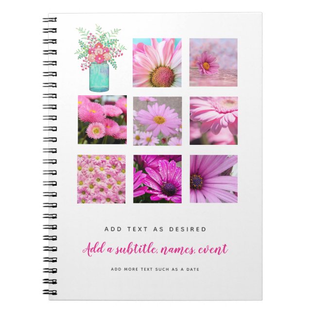 Caderno Espiral Create a Personalized Journal ADD PHOTOS and TEXT (Frente)