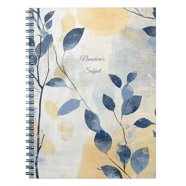 Caderno Espiral Create Your Own Sunny Blue Leaves Minimalist (Frente)