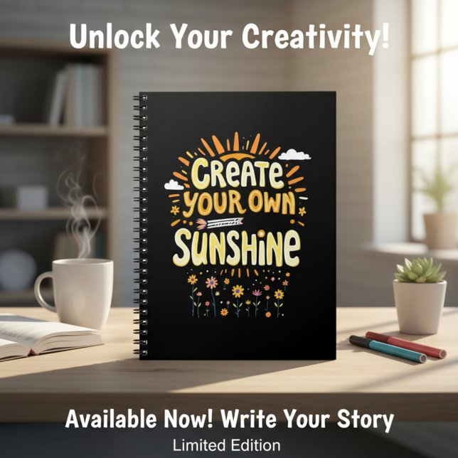 Caderno Espiral Create Your Own Sunshine (Criador carregado)