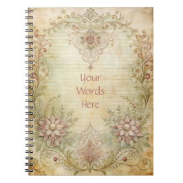 Caderno Espiral Create Your Own Vintage Victorian Lacy Flowers