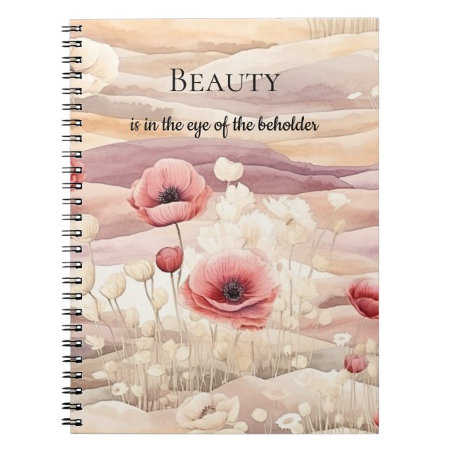 Caderno Espiral Creme Blush Floral (Frente)