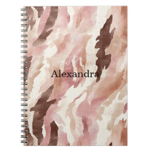 Caderno Espiral Creme cor-de-rosa Abstrato