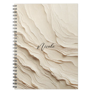 Caderno Espiral Creme de Marfim Look Texturizado Boêmio