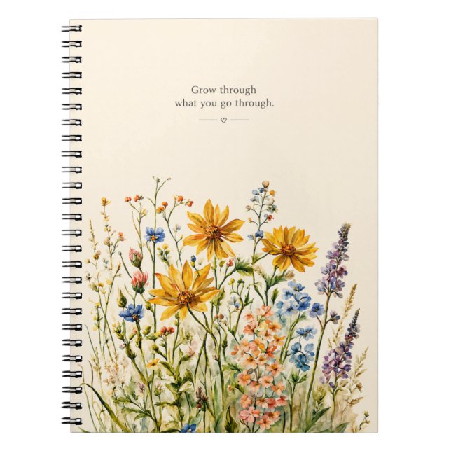Caderno Espiral Cresça Através Do Que Você Passa | (Frente)