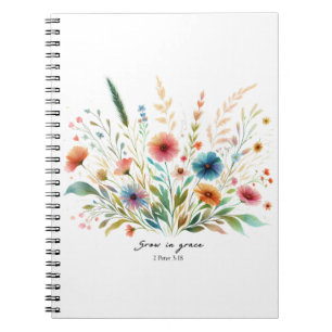 Caderno Espiral Cresça em graça floral