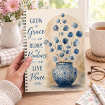 Cresça em Graça Floresça em Bondade Floral Azul