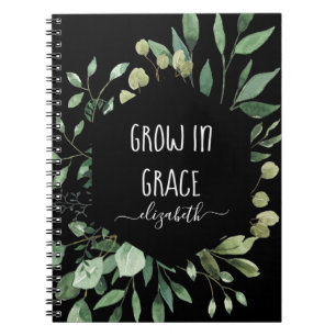 Caderno Espiral Cresce Personalizado Em Grace Watercolor Greeneric