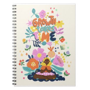Caderno Espiral crescimento leva um diário de cotações motivaciona