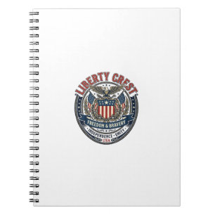 Caderno Espiral Crest da Liberdade Patriótico Brasão Patriótico de