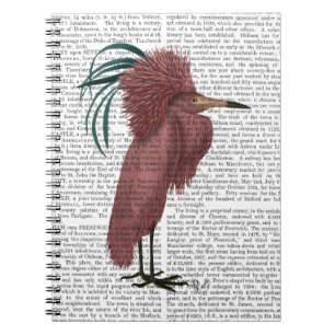 Caderno Espiral Crested Marsala Bird
