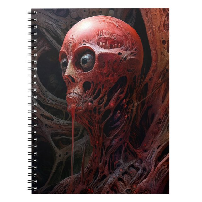 Caderno Espiral Criação de alienígenas de Arte de Horror Sci-fi (Frente)