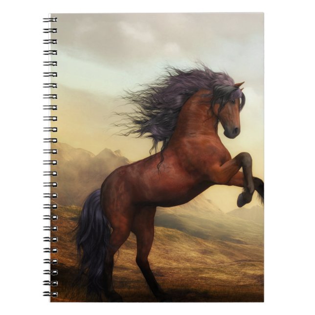 Caderno Espiral criação de cavalos selvagens  (Frente)