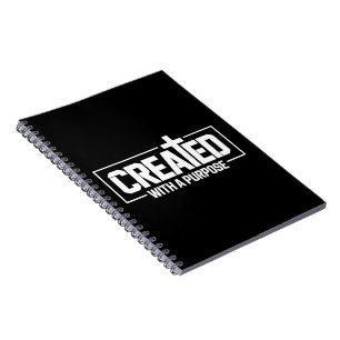 Caderno Espiral Criado Com Um Propósito Bíblia Cristã Abençoada 