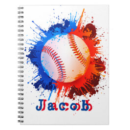 Caderno Espiral Criança personalizada de beisebol