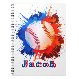 Caderno Espiral Criança personalizada de beisebol