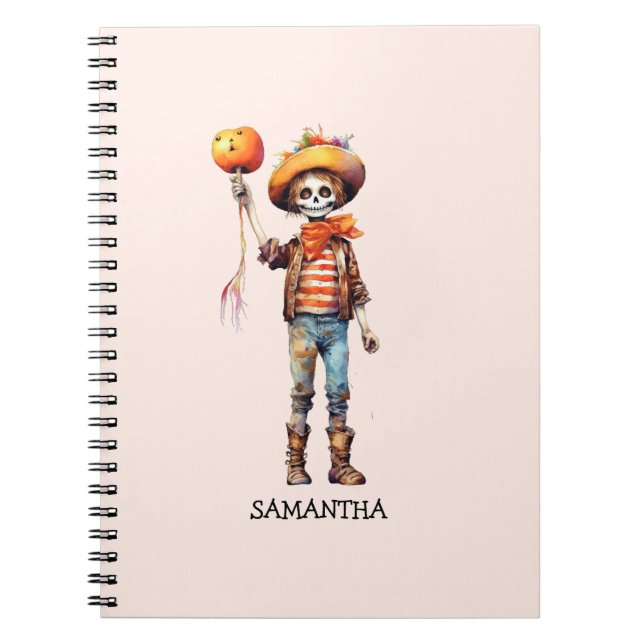 Caderno Espiral Criança Zombie Adorável - Halloween Fofo (3) (Frente)