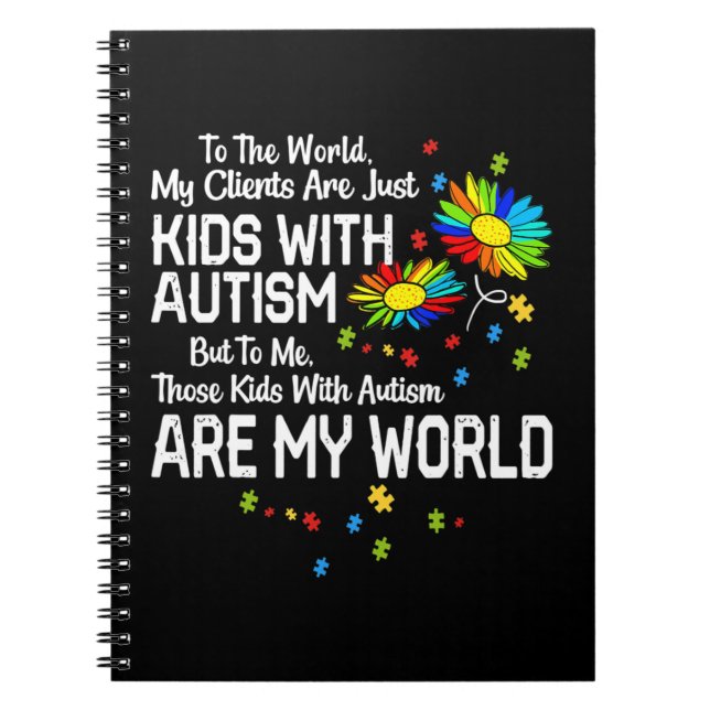 Caderno Espiral Crianças com Autismo são a minha terapia BCBA RBT  (Frente)