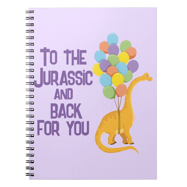 Caderno Espiral Crianças dinossauros Namorados presentes na escola (Frente)