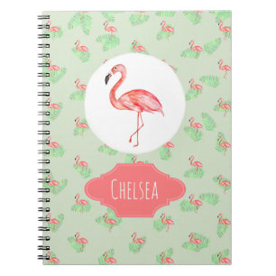 Caderno Espiral Crianças do nome Flamingo, sigla em inglês para