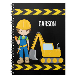 Caderno Espiral Crianças Personalizadas de Menino de Veículo de Co