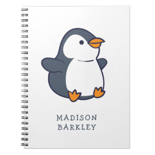Caderno Espiral Crianças Pinguins Adoráveis