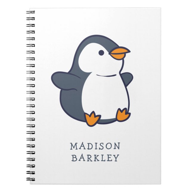 Caderno Espiral Crianças Pinguins Adoráveis (Frente)