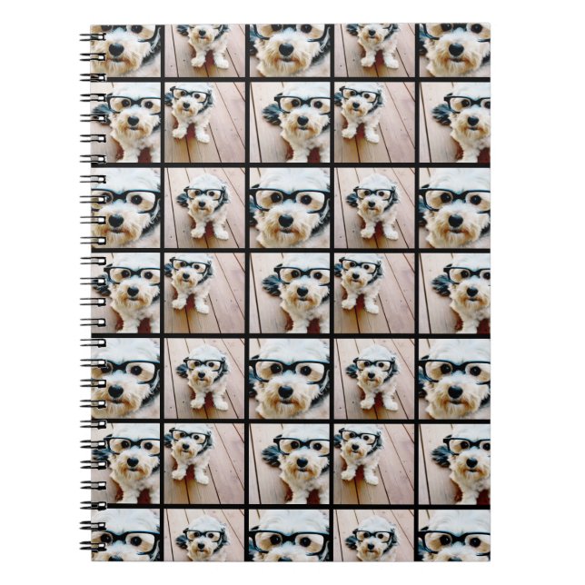 Caderno Espiral Criar uma Colagem de Fotos Personalizada com 4 Fot (Frente)