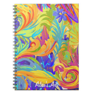 Caderno Espiral Criatividade alegre e alegre da abstrato