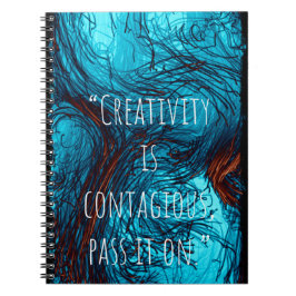 Caderno Espiral Criatividade é contagiante passar no notebook