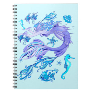 Caderno Espiral Criatura De Fada Roxa Sereia