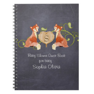 Caderno Espiral Criaturas de animais florestais, raposa e vinha re