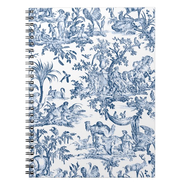 Caderno Espiral Criaturas Míticas Fantásticas Vintage Toile-Blue (Frente)