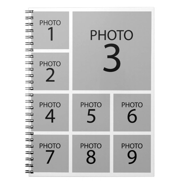 Caderno Espiral Crie a sua colagem modelo 9 FOTO Personalizada (Frente)