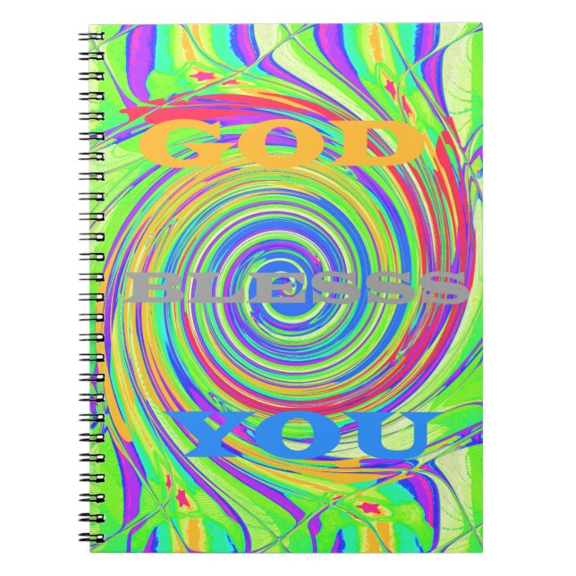 Caderno Espiral Crie seu próprio Deus abençoe seu texto inspirador (Frente)