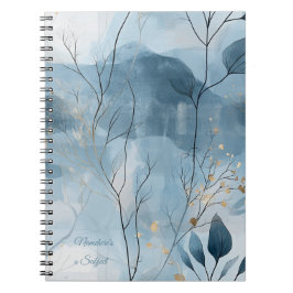 Caderno Espiral Crie Seu Próprio Floral Dourado Crepuscular Minima
