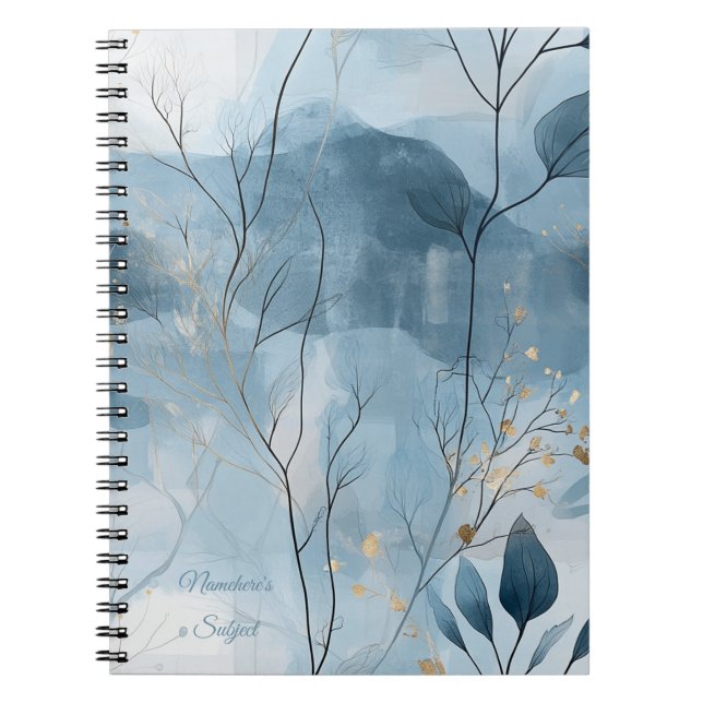 Caderno Espiral Crie Seu Próprio Floral Dourado Crepuscular Minima (Frente)