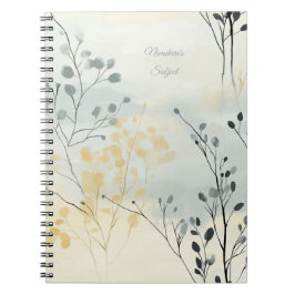Caderno Espiral Crie Seu Próprio Floral Minimalista Cinza Azul Ama
