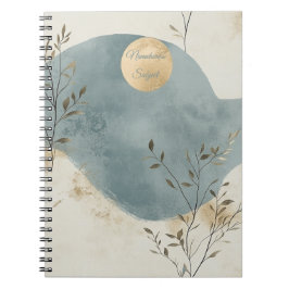 Caderno Espiral Crie Seu Próprio Floral Minimalista da Lua Dourada